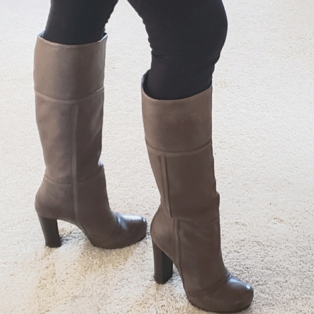 luca stefani long leather boots size 6M